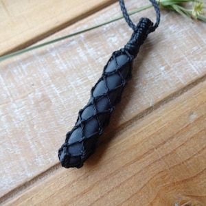Arizona Black Jade protection pendant necklace /Good Luck stone