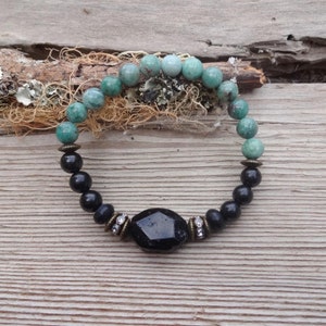 Bescherming armband - Bloodstone, Zwarte Toermalijn, Zwarte Onyx kralen armband