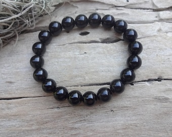 Simple Black Tourmaline Bracelet / protection Healing Bracelets Men