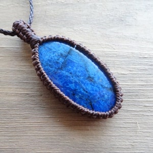 Dumortierite pendant necklace /Blue Chakra Healing Necklaces