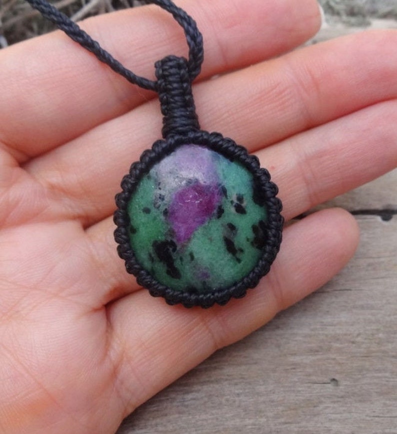 Ruby on Zoisite necklace