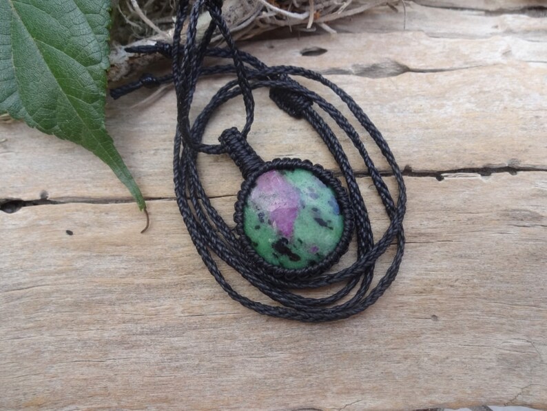 Ruby on Zoisite necklace