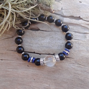 Melody Stone Super 7, Black Tourmaline and Lapis bracelet