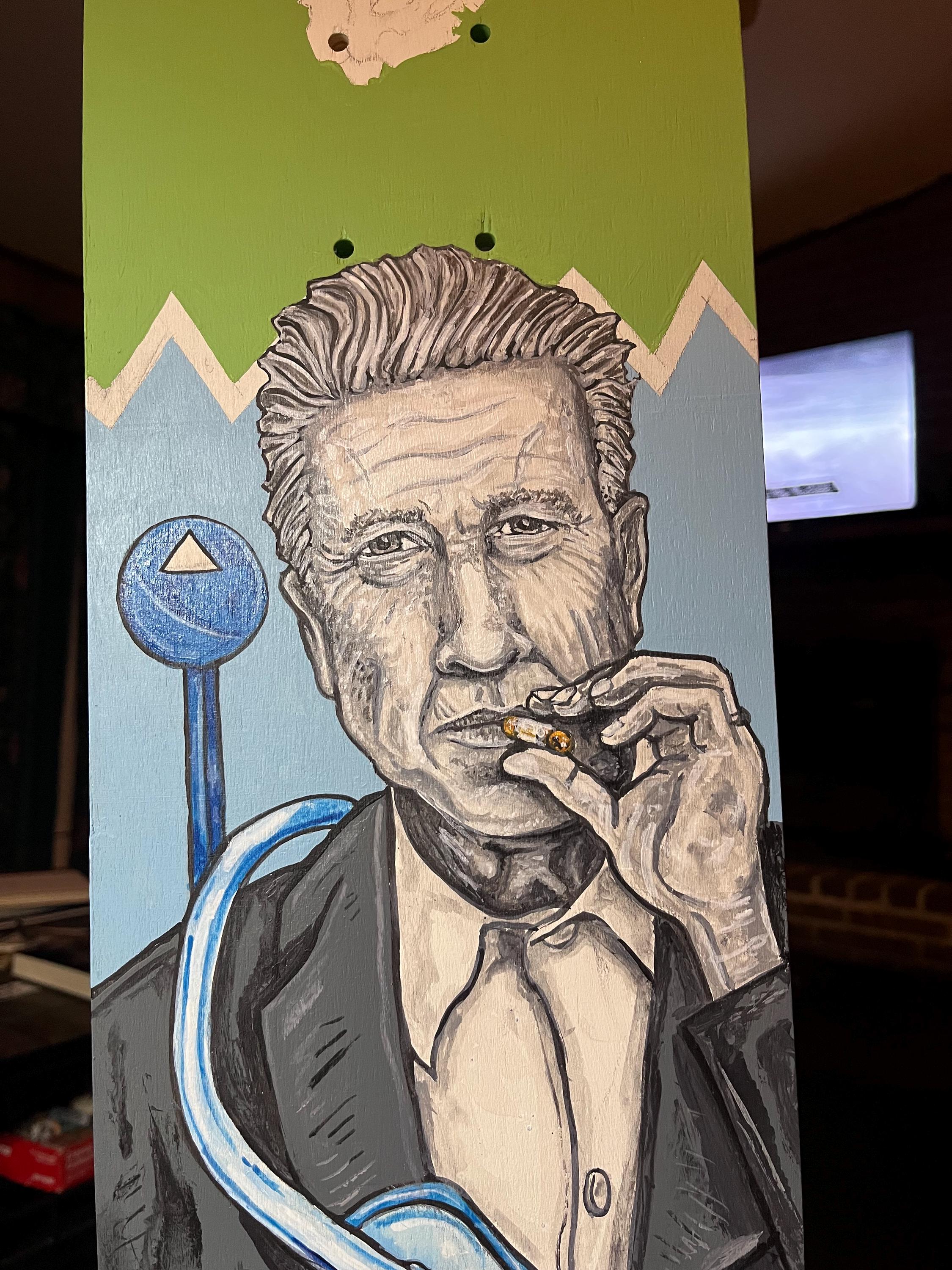 David Lynch Hand Painted Skateboard Deck Wall Art - Etsy