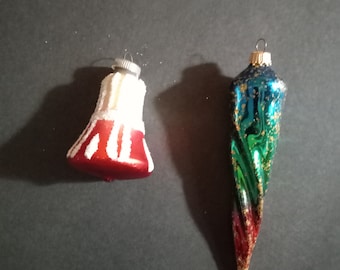 2 vintage German Christmas ornaments