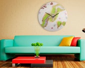 Große Wanduhr mit moderner Beleuchtung, Glasuhren für die Wand, große kreisförmige Wandkunst mit Beleuchtung, Kunstharz-Wanduhr für Küche oder Büro