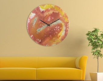 34" Extra Large Clock for Wall With Modern Lighting, Big Round Wall Art with Lights, Large Wall Clock with Lighting, Circular Wall Art