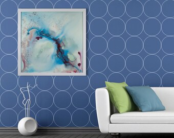 Large Abstract Wall Art Modern Wall Light, Original Abstract Painting Framed Wall Art, Modern Wall Art Framed with Lighting, Glass Wall Art