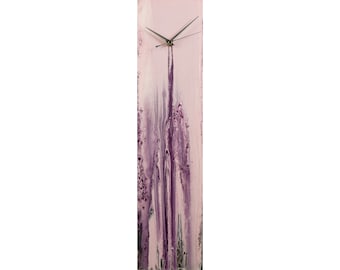 Purple and Silver HomeDecor Modern Wall Clock, Original Abstract Art for Abstract Art Unique Glass Art Not Resin Contemporary Clock on Etsy