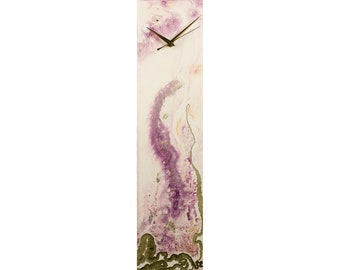 Lilac Home Decor Contemporary Wall Clock, Pink Gift for Her, Grandma Present, Luxury Wall Art Bespoke Home Decor, Present for New Home