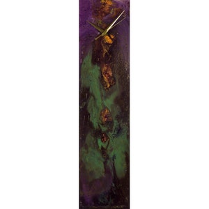 Multicoloured Wall Clock Purple Unique Gift for Women, Modern Wall Clock Grandmother Gift, Unusual Clock with Lighting, Clocks for Desk