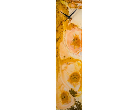 Modern Clock Kitchen Wall Decor Abstract Glass Wall Art | Etsy