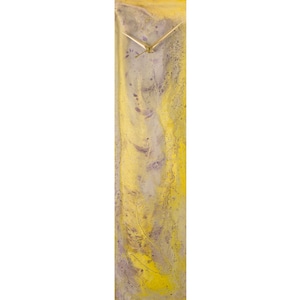Gold and Yellow Modern Wall Clock or Table Clock with Lighting, Office Wall Clock Art Desk Clock with Lights, Unique Glass Wall Clock