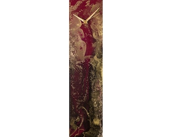 Reloj de pared de vidrio de lujo rojo y negro decoración moderna del hogar, relojes de manto abstractos para escritorio o pared con iluminación, arte de pared de vidrio inusual