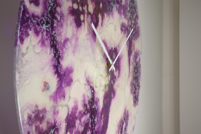 35 Inch Extra Large Circular Wall Art Glass Wall Clock With Etsy