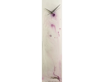 24" Modern Wall Clock Minimal White and Purple Clock, Glass Wall Art for Kitchen or Office Decor, Contemporary Clock on Etsy