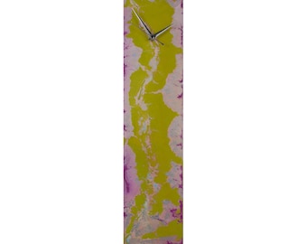 Green Wall Clock Modern Wall Decor with Abstract Design, Rectangular Clock for Office Wall or Bedroom Decor, Glass Home Decor Abstract Clock