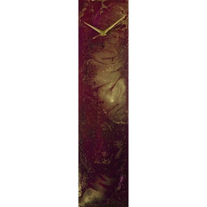 Gold and Maroon Modern Wall Clock Housewarming Gift, Unique Glass Wall Clocks for Living Room Decor, Unique Table clock New Home Present