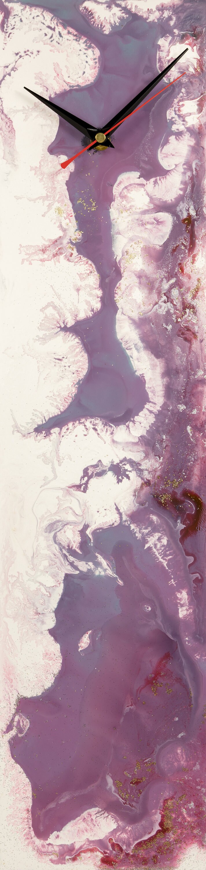 Minimal Wall Clock White Purple Wall Clock Modern Wall Etsy UK