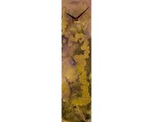 24" Gold and Black Modern Wall Clock Fathers Day Gift, Abstract Art Painting Unique Glass Wall Art with Lighting Unusual Wall Clock