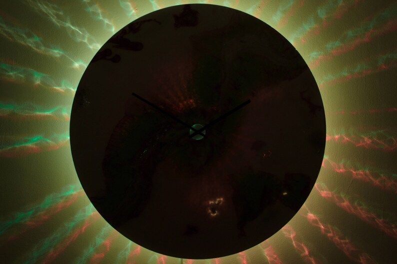 Large Wall Clock with Modern Lighting Glass Clocks for Wall Etsy