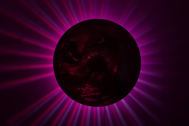 Circular Wall Light Large Round Glass Wall Art Glass Lighting Etsy