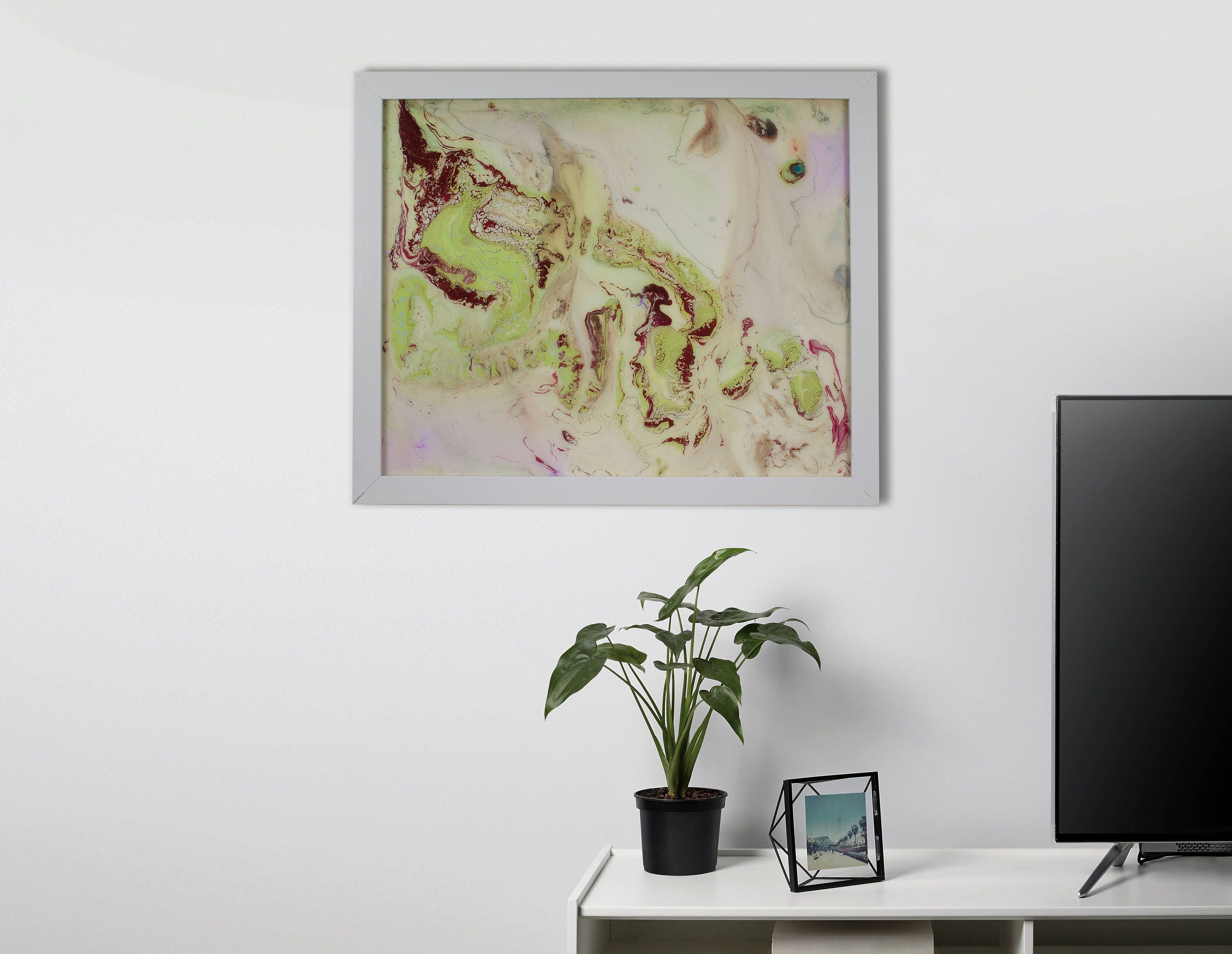 Framed Large Abstract Wall Art on Glass Modern Wall Art Etsy