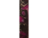 Black and Purple Wall Clock Glass Wall Art, Modern Desk Clock Table Lamp Office Decor, Original Mantle Clocks for Wall or Freestanding Clock