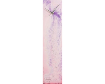 Lilac Home Decor Contemporary Wall Clock, Pink Gift for Her, Grandma Present, Luxury Wall Art Bespoke Home Decor, Present for New Home