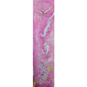 Purple Wall Clock for Modern Home Decor, Unique Wall Clock Purple Abstract Wall Art, Housewarming Gift Glass Wall Art New Home Present