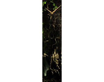 Black and Gold Modern Desk Clock for Office or Kitchen Wall, Unusual Clock Abstract Art Wall Decor, Modern Wall Clock with Lighting