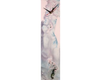 Blue Purple Glass Wall Clock: Modern Art Home Decor