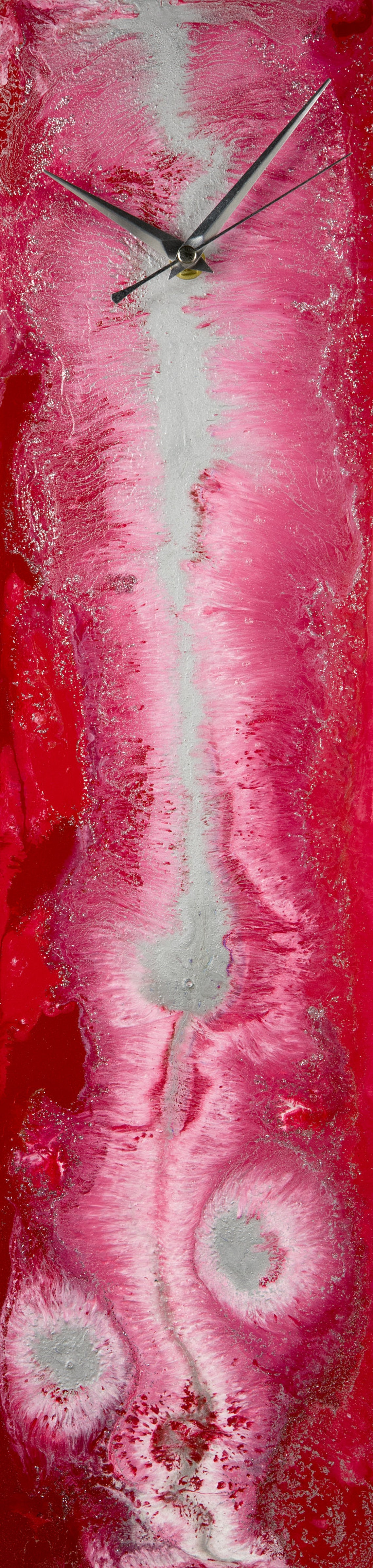 Red and Silver Wall Clock Rustic Clocks for Wall Unique Glass Etsy