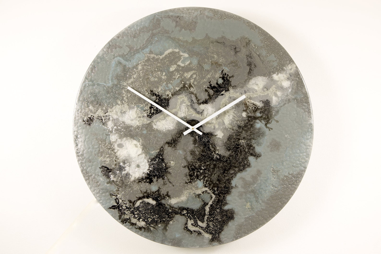 Extra Large Clock Grey Art With Lights Large Grey Wall Clock Etsy UK