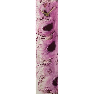 Purple Wall Decor Modern Wall Clock for Bedroom or Kitchen Decor, Purple Glass Art Clock Unique Wall Decor for Modern Home Office Art