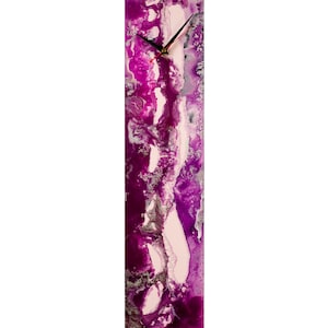 Modern Clock | Purple Wall Decor | Modern Wall Clock | Purple Clock | Glass Wall Art | Glass Decor | Abstract Decor | Modern Home Decor