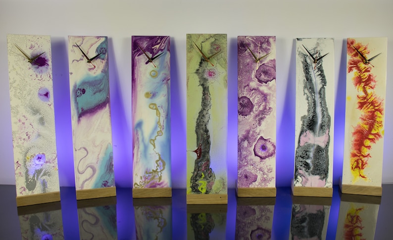 glass art desk clock mantle clock