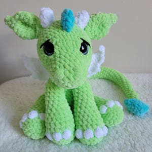 Baby Dragon Plushie - Whimsical - Amigurumi - Crochet - Handmade