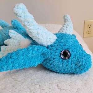 Baby Dragon Plushie - Whimsical - Amigurumi - Crochet - Handmade