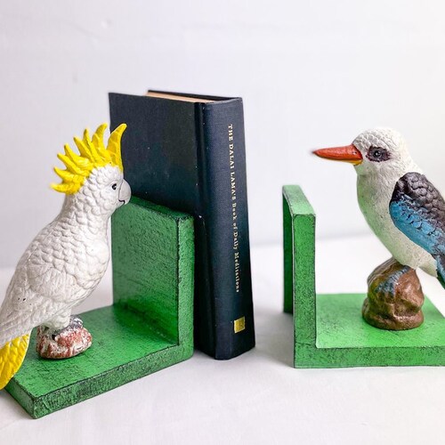 Australian Bird Bookend / Cockatoo Bird Vintage Cast Iron Etsy