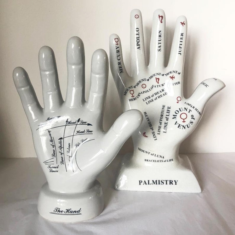 Phrenology head, palmistry hand statue, human bust, human mind statue, hand statue sold individually image 7