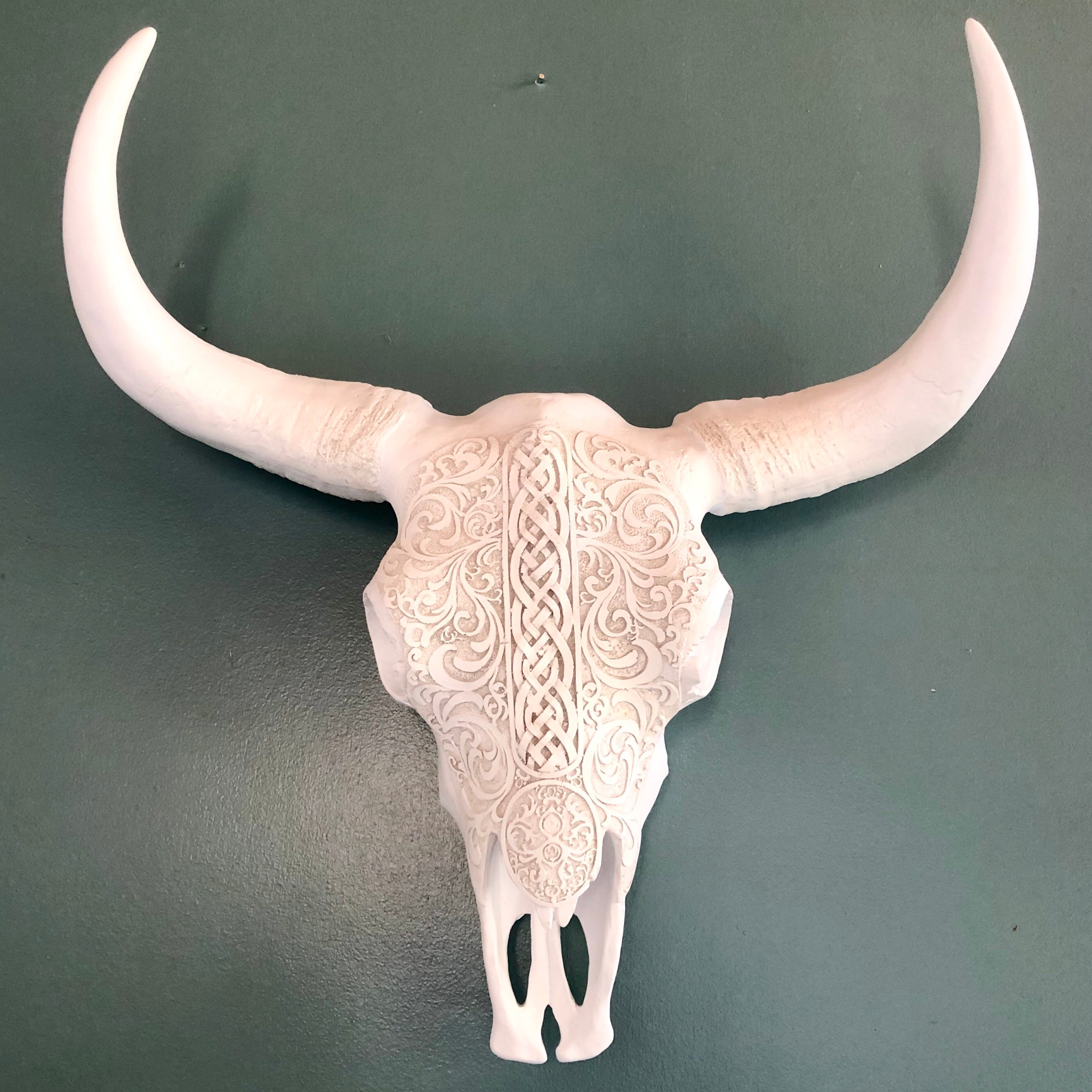 Bison Skull Faux Buffalo Skull Faux Taxidermy Boho carved