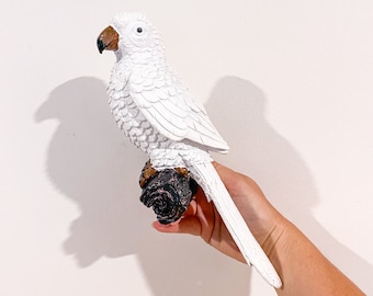Hand painted parrot hook, cockatoo wall hook, Australian bird wall art, bird wall hanging