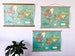 Vintage world map chart poster print hanging chart / pull down style wall map 20x28' / 52x72cm