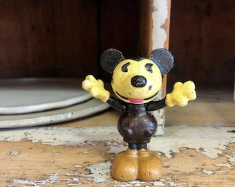 Vintage disney mickey mouse cast iron statue