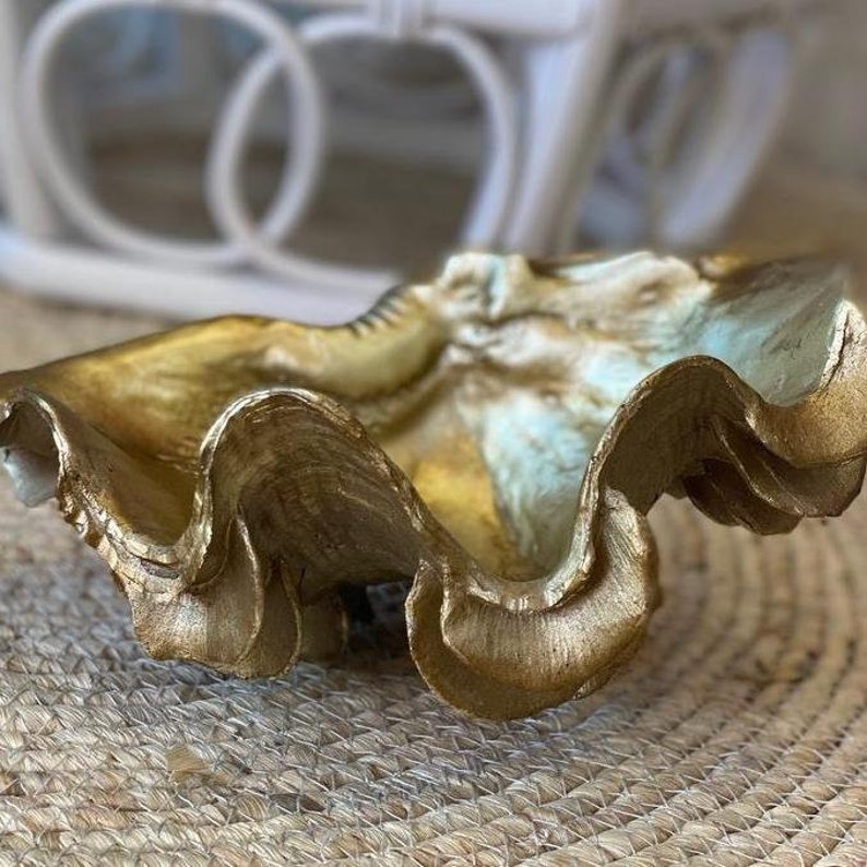 Faux ethical clam shell bowl nautical Hamptons decor ...