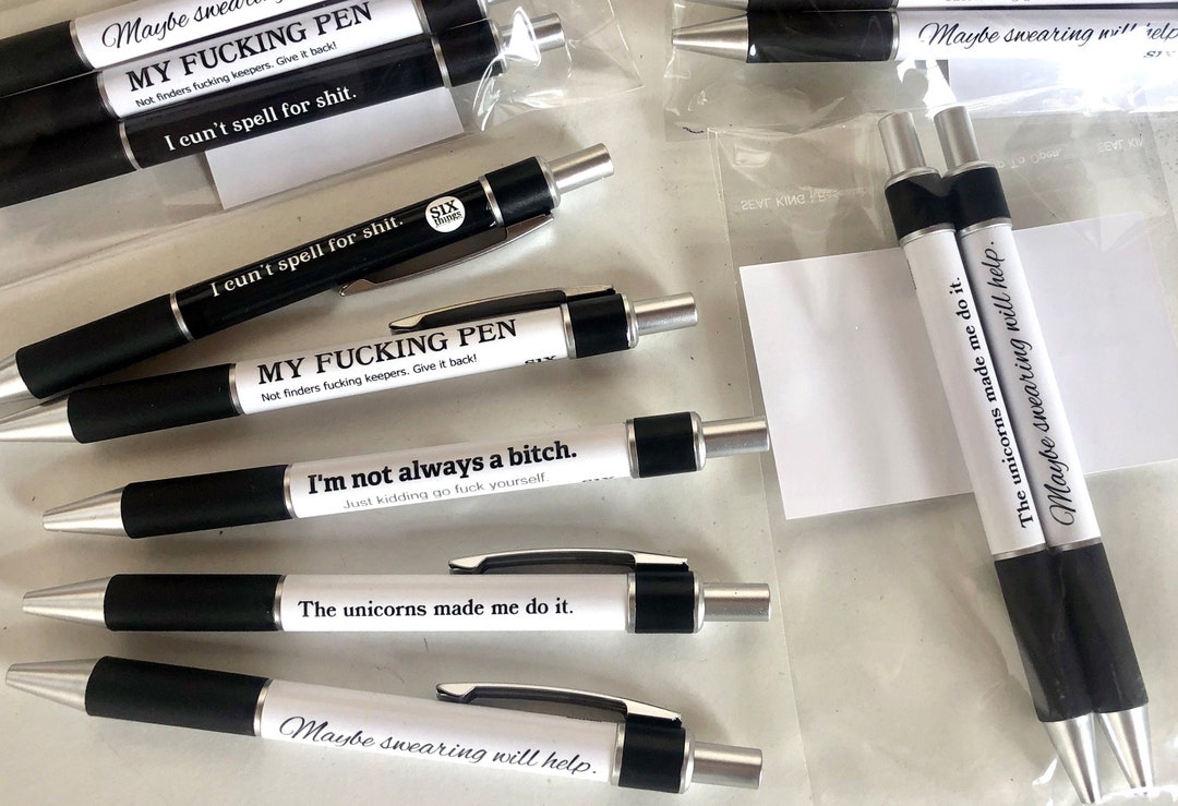 Abusive / rude / funny ballpoint pens - various – Six Things Shop Australia
