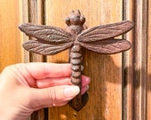 Cast iron Dragonfly door knocker wall hanging dragon fly hook