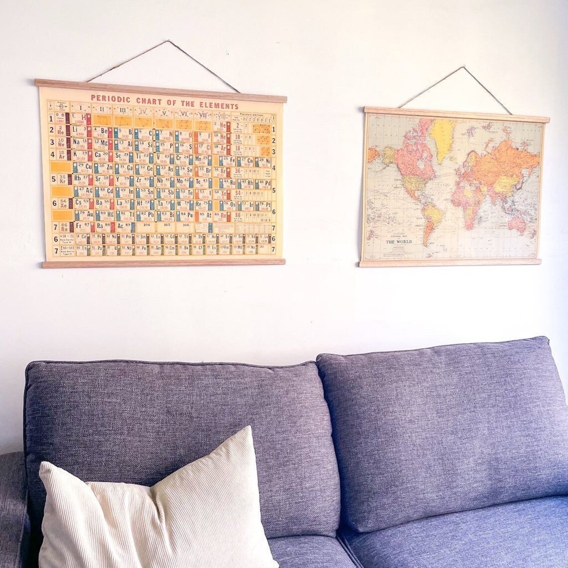 Vintage Periodic Table of Elements Chart Poster Print With Optional ...