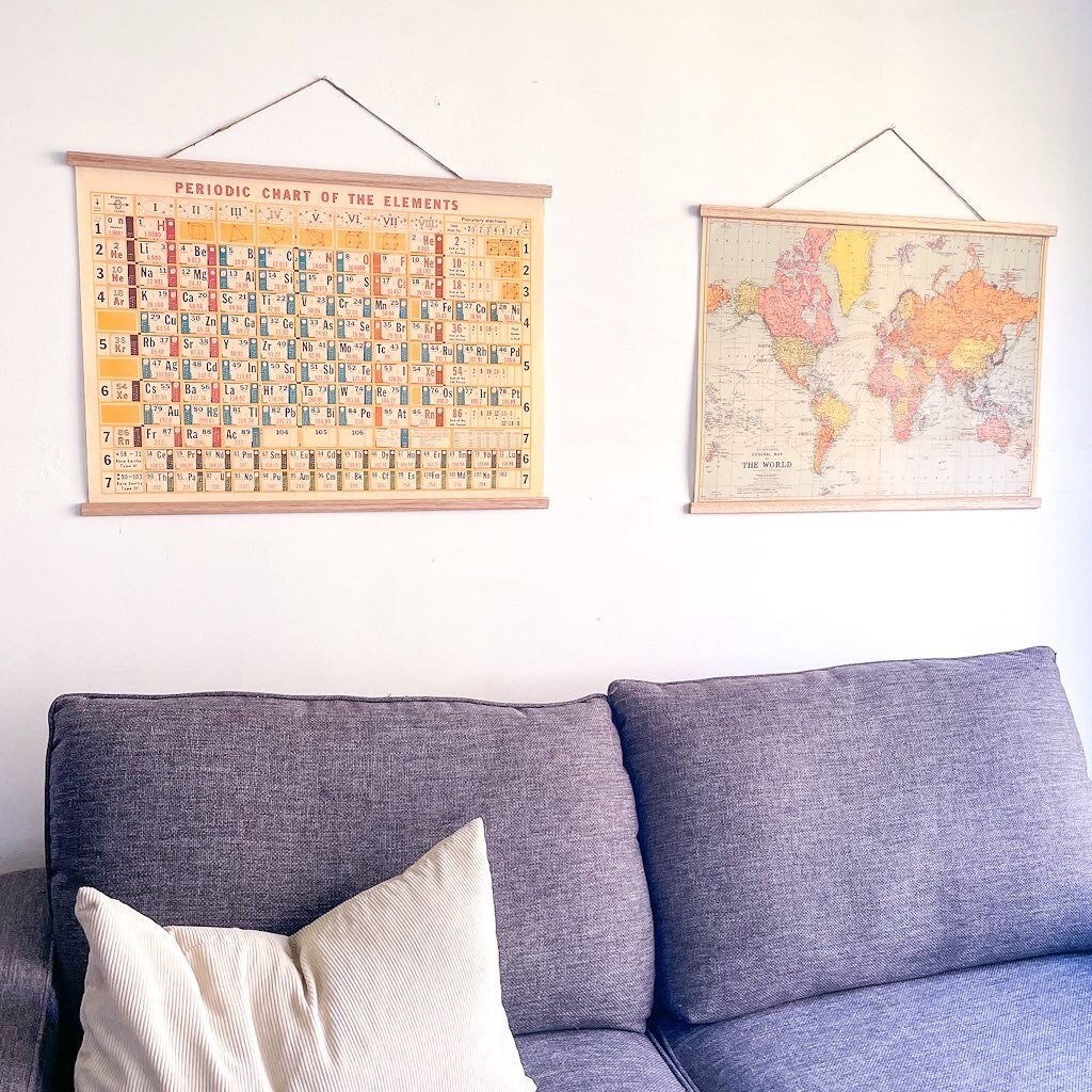 Vintage Periodic Table of Elements Chart Poster Print With Optional ...